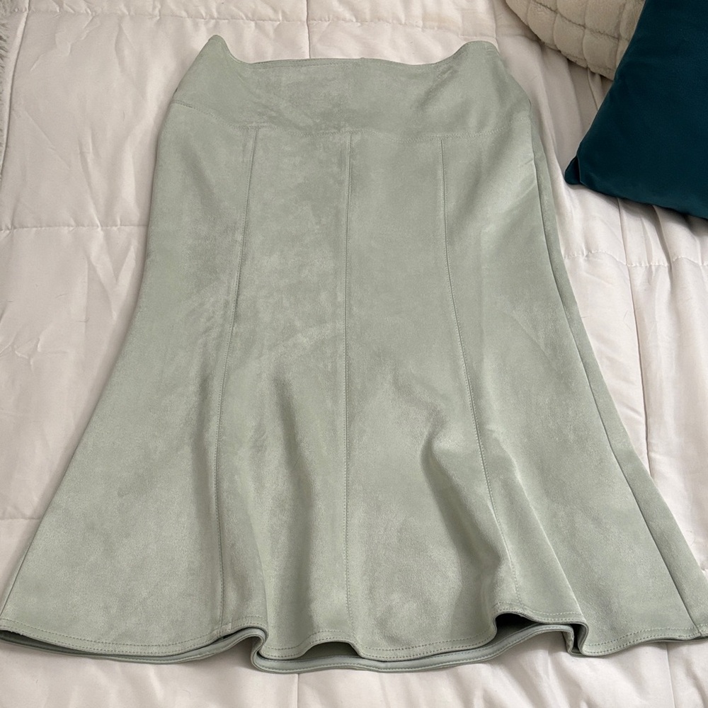 NWT Ann Taylor Faux Suede Trumpet Midi Skirt
